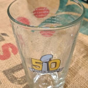 Super Bowl 50 Beer Glass w/Engraved Metal…